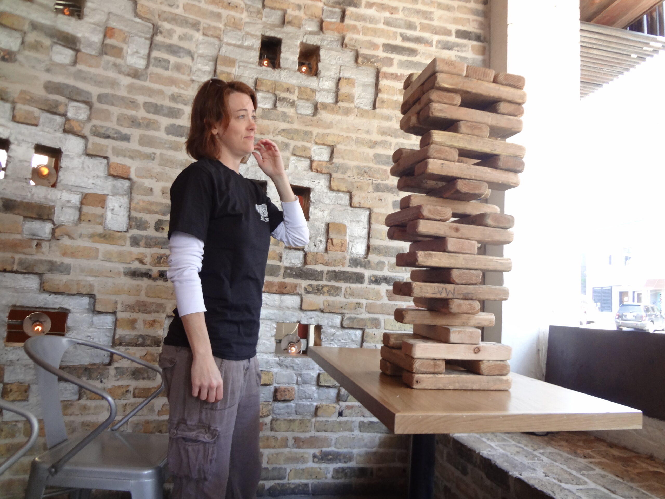 And then the Jenga was Taller than Stacy