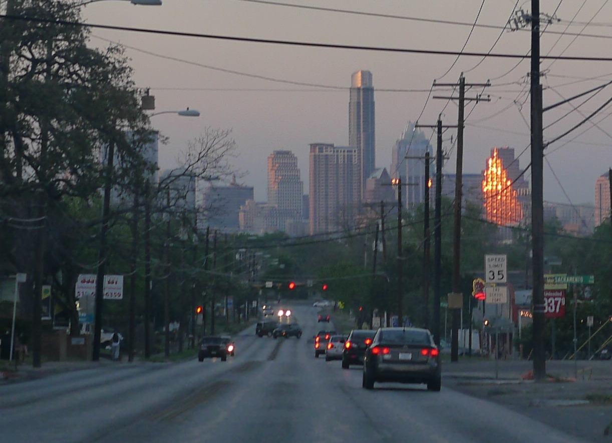 Downtown Sunset Lit Up