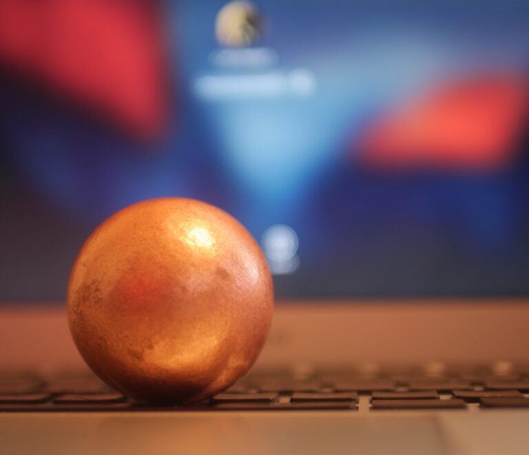 Copper Ball on Laptop