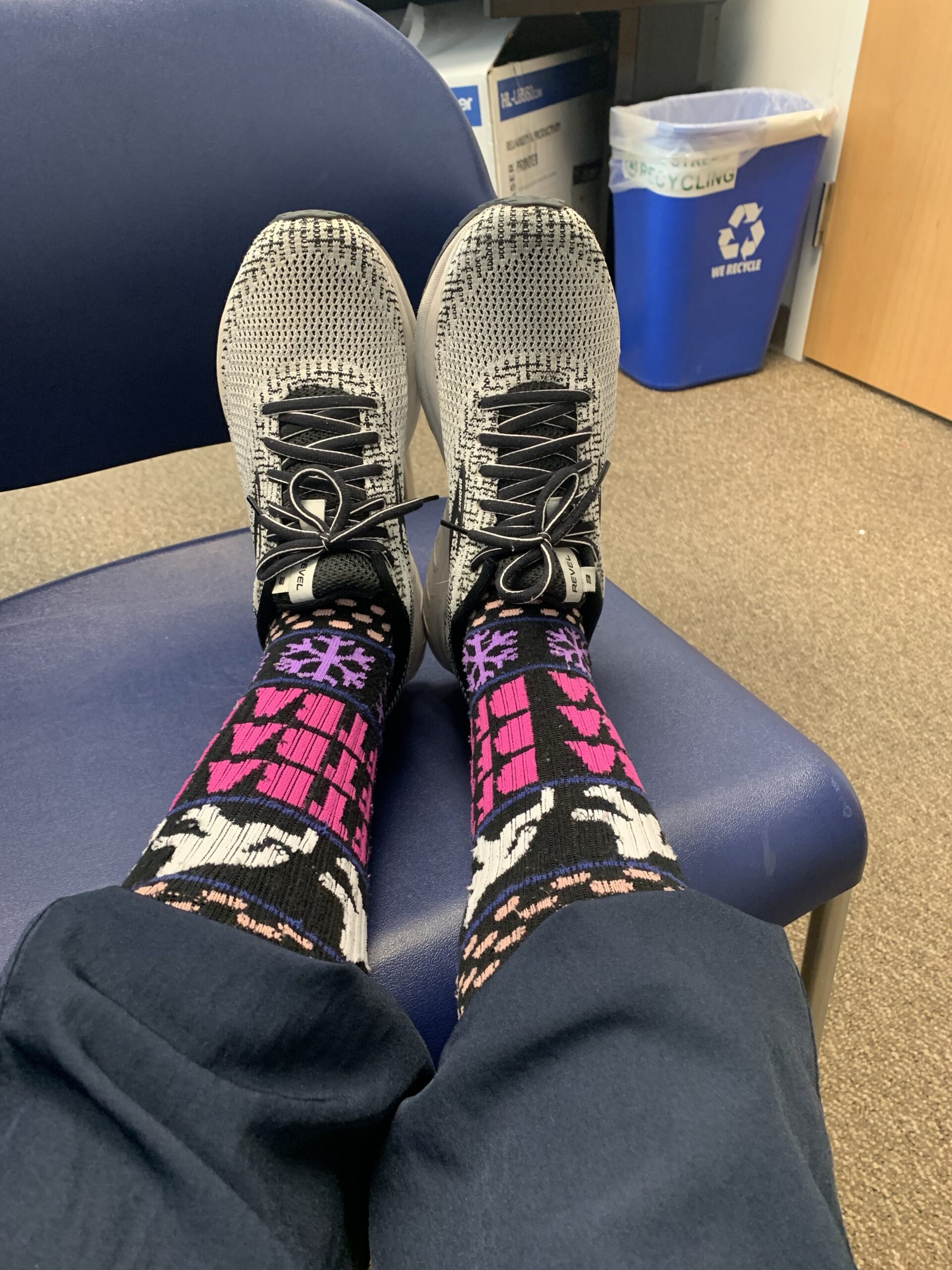 Scrubs in Christmas Socks